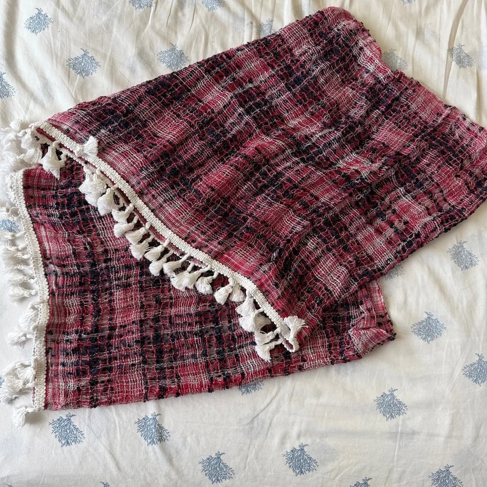 Stylish Red and White Women's Infinity Scarf